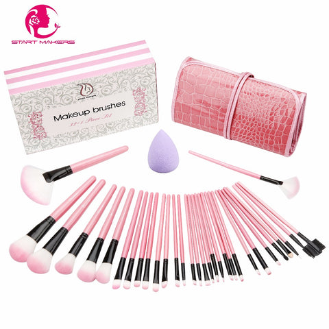 START MAKERS-32pcs Professional Beauty Makeup Brush Cosmetics Foundation Blush Makeup Brush Kit Women Make Up Brush