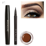 FOCALLURE Pro 3Pcs Eyes Daily Makeup Use Black Eyeliner Mascara and Eyebrow Cream