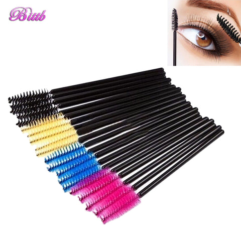 Bittb 100pc Eyelashes Eyebrow Brushes Makeup Applicator Eye Lash Extension Disposable Brushes Set Mascara Wands Eyelash Brushes