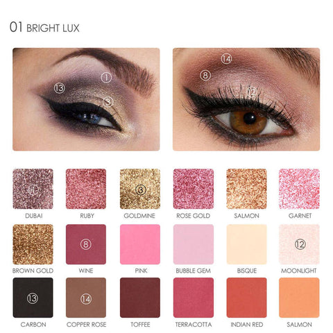 FOCALLURE 18 Color Eyeshadow Palette Shimmer Matte Beauty Makeup Set palette de maquillage Smoky Eye-shadow
