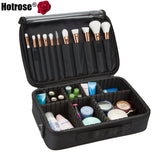 Hotrose Professional Makeup Brush Case 3 Layers Cosmetic Beauty Artist Organizer Makeup Suitcase Large Space with Shoulder Strap