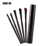 MAANGE 5pcs Pro Eye Shadow Brushes Set Powder Lips Eyebrow Eyeliner Makeup Brush Cosmetic Beauty Make Up Tool Case Kit With Logo