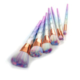7Pcs Diamond Shape Makeup Brush Set Dazzle Glitter Foundation Powder Makeup Brushes Rainbow Makeup Eyeshadow Blending Brush Kit