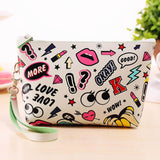 New Arrival Women PU Leather Prints Cosmetic Organizer bag Lady Cute Waterproof European and American Style Storage Makeup bags