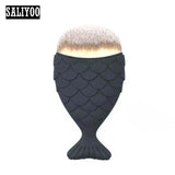 Lovely Mermaid Foundation Makeup Brush Fish Shaped Powder Blusher Cosmetic Makeup Brush Tool Kit Fishtail Bottom Contour Brushes
