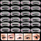 24 Pcs Pro Reusable Eyebrow Stencil Set Eye Brow DIY Drawing Guide Styling Shaping Grooming Template Card Easy Makeup Beauty Kit
