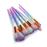 7Pcs Diamond Shape Makeup Brush Set Dazzle Glitter Foundation Powder Makeup Brushes Rainbow Makeup Eyeshadow Blending Brush Kit