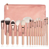 Professional 15pcs Makeup Brushes Set Pink Rose Golden Powder Foundation Eyes shadow Eyebrow Brush Cosmetics Make Up Tools Kit