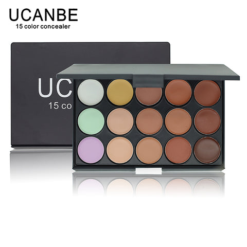 UCANBE Brand 1 PCS Professional 15 Color Camouflage Facial Concealer Palettes Neutral Contour Cream Makeup set Cosmetic