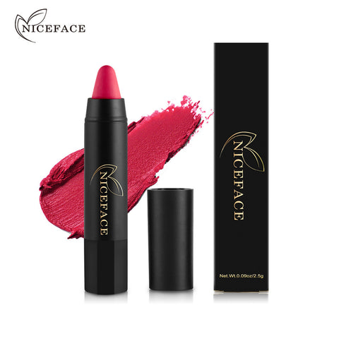 NICEFACE 24 Colors Matte Lipstick Cosmetics Waterproof Long Lasting Beauty Nude Lips Makeup Velvet Matte Lip Sitck Crayon Pencil