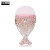 Lovely Mermaid Foundation Makeup Brush Fish Shaped Powder Blusher Cosmetic Makeup Brush Tool Kit Fishtail Bottom Contour Brushes