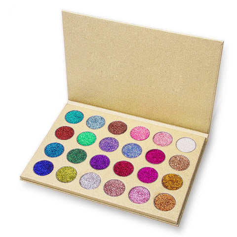24 Colors Glitter Eyeshadow Palette Pressed Powder Rainbow Diamond Eye Shadow Makeup Palette Nude Shimmer Smokey Eyes Cosmetics