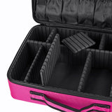 Hotrose Women Professional Makeup Organizer Kit Pink Cosmetic Case Large Capacity Storage Bag Free Disassembly Makeup Suitcases