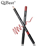 Qibest Brand 12 Colors Waterproof Lip Liner Makeup Set Long-lasting Matte Lipsticks Wood Persistent Nude Lip Pencil Lot