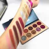 Beauty Glazed 10 Colors Shimmer Glitter Matte Eyeshadow Palette Cosmetics Tool Long Lasting Eye Shadow Makeup Pigments Kit