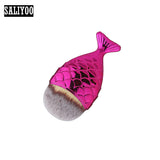 Lovely Mermaid Foundation Makeup Brush Fish Shaped Powder Blusher Cosmetic Makeup Brush Tool Kit Fishtail Bottom Contour Brushes