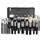 YAVAY 25pcs Original Pro Luxury Artist Makeup Brush Set Goat Hair Synthetic Hair Cosmetics Brushes With PU Leather bag Case