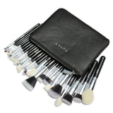 YAVAY 25pcs Original Pro Luxury Artist Makeup Brush Set Goat Hair Synthetic Hair Cosmetics Brushes With PU Leather bag Case