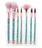 Bling 7PCS Aquarium Liquid Glitter Brush Set Mermaid Makeup Brushes Pincel Kit Portable Eyebrow Eyeshadow Brush Set Makeup Tools