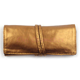 Sale! High Quality 7 Makeup Brush Set Kit in Sleek Golden Leather Bag Portable Make up Brushes