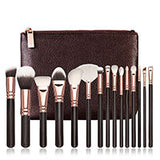 Professional 15pcs Makeup Brushes Set Pink Rose Golden Powder Foundation Eyes shadow Eyebrow Brush Cosmetics Make Up Tools Kit