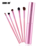 MAANGE 5pcs Pro Eye Shadow Brushes Set Powder Lips Eyebrow Eyeliner Makeup Brush Cosmetic Beauty Make Up Tool Case Kit With Logo