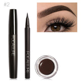 FOCALLURE Pro 3Pcs Eyes Daily Makeup Use Black Eyeliner Mascara and Eyebrow Cream