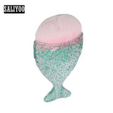 Lovely Mermaid Foundation Makeup Brush Fish Shaped Powder Blusher Cosmetic Makeup Brush Tool Kit Fishtail Bottom Contour Brushes