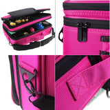 Hotrose Women Professional Makeup Organizer Kit Pink Cosmetic Case Large Capacity Storage Bag Free Disassembly Makeup Suitcases