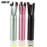 MAANGE 5pcs Pro Eye Shadow Brushes Set Powder Lips Eyebrow Eyeliner Makeup Brush Cosmetic Beauty Make Up Tool Case Kit With Logo