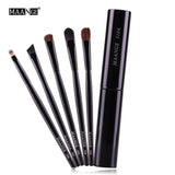 MAANGE 5pcs Pro Eye Shadow Brushes Set Powder Lips Eyebrow Eyeliner Makeup Brush Cosmetic Beauty Make Up Tool Case Kit With Logo
