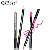 Qibest Brand 12 Colors Waterproof Lip Liner Makeup Set Long-lasting Matte Lipsticks Wood Persistent Nude Lip Pencil Lot