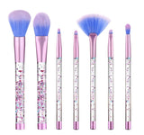 Bling 7PCS Aquarium Liquid Glitter Brush Set Mermaid Makeup Brushes Pincel Kit Portable Eyebrow Eyeshadow Brush Set Makeup Tools
