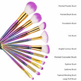 10Pcs Unicorn Mermaid Makeup Brush Set Fish Tail Foundation Powder Eyeshadow Make up Brushes Contour Blending Cosmetic Brushes