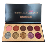 Beauty Glazed 10 Colors Shimmer Glitter Matte Eyeshadow Palette Cosmetics Tool Long Lasting Eye Shadow Makeup Pigments Kit
