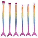 10Pcs Unicorn Mermaid Makeup Brush Set Fish Tail Foundation Powder Eyeshadow Make up Brushes Contour Blending Cosmetic Brushes