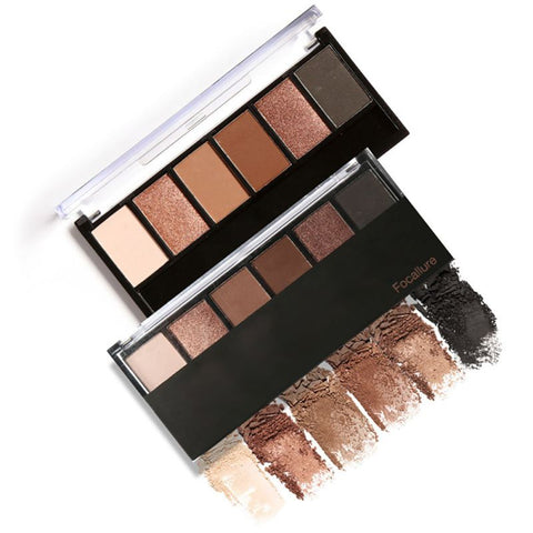 Women Professional 6 Colors Eyeshadow Palette Glamorous Smokey Eye Shadow Shimmer Colors Makeup Kit