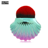 Lovely Mermaid Foundation Makeup Brush Fish Shaped Powder Blusher Cosmetic Makeup Brush Tool Kit Fishtail Bottom Contour Brushes