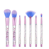 Bling 7PCS Aquarium Liquid Glitter Brush Set Mermaid Makeup Brushes Pincel Kit Portable Eyebrow Eyeshadow Brush Set Makeup Tools