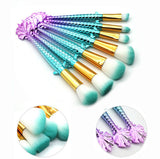 10Pcs Unicorn Mermaid Makeup Brush Set Fish Tail Foundation Powder Eyeshadow Make up Brushes Contour Blending Cosmetic Brushes
