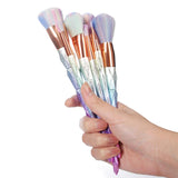 7Pcs Diamond Shape Makeup Brush Set Dazzle Glitter Foundation Powder Makeup Brushes Rainbow Makeup Eyeshadow Blending Brush Kit
