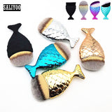 Lovely Mermaid Foundation Makeup Brush Fish Shaped Powder Blusher Cosmetic Makeup Brush Tool Kit Fishtail Bottom Contour Brushes