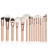 Professional 15pcs Makeup Brushes Set Pink Rose Golden Powder Foundation Eyes shadow Eyebrow Brush Cosmetics Make Up Tools Kit