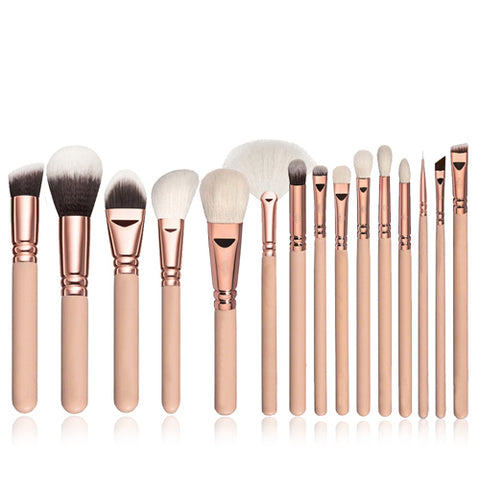 Professional 15pcs Makeup Brushes Set Pink Rose Golden Powder Foundation Eyes shadow Eyebrow Brush Cosmetics Make Up Tools Kit
