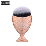 Lovely Mermaid Foundation Makeup Brush Fish Shaped Powder Blusher Cosmetic Makeup Brush Tool Kit Fishtail Bottom Contour Brushes