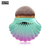 Lovely Mermaid Foundation Makeup Brush Fish Shaped Powder Blusher Cosmetic Makeup Brush Tool Kit Fishtail Bottom Contour Brushes