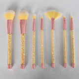 Bling 7PCS Aquarium Liquid Glitter Brush Set Mermaid Makeup Brushes Pincel Kit Portable Eyebrow Eyeshadow Brush Set Makeup Tools