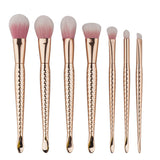 7pcs Pro Mermaid Makeup Brushe Cosmetic Foundation Powder Eyeshadow Contour Concealer Blending Blush Fish Tail Fish-shaped Brush