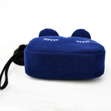 ISKYBOB Portable Cartoon Cat Coin Storage Case Travel Makeup Flannel Pouch Cosmetic Bag