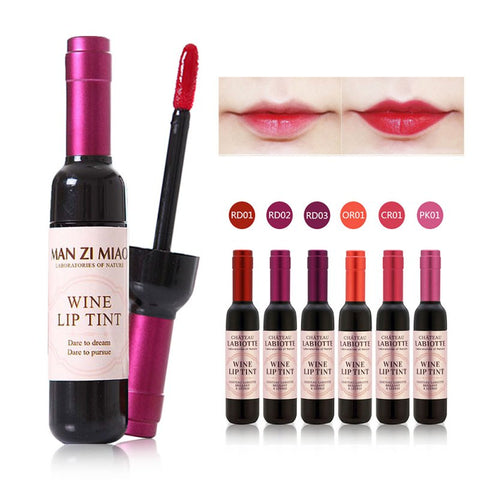 Korean Waterproof Wine Red Shape Lip Tint Baby Pink Lip For Women Batom Makeup Liquid Lipstick Lipgloss Cosmetic MK41